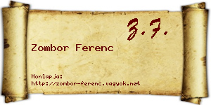 Zombor Ferenc névjegykártya