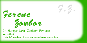 ferenc zombor business card